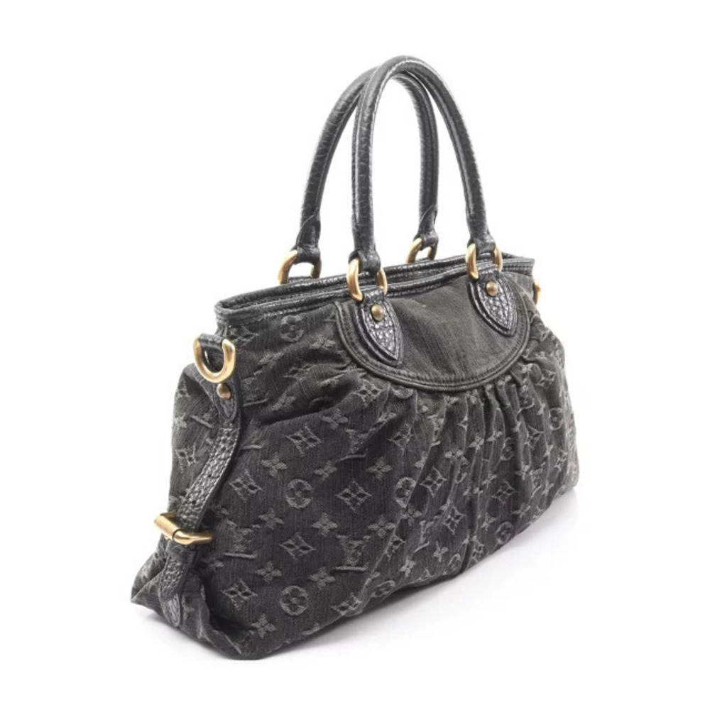 Louis Vuitton Leather Black Handbag Denim Monogram Neo Cabby